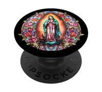 Virgin Mary Lady of Guadalupe Colorful Christian Aesthetic PopSockets PopGrip Adhésif