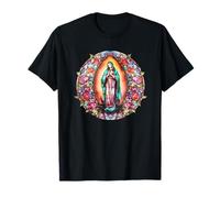 Virgin Mary Lady of Guadalupe Colorful Christian Aesthetic T-Shirt