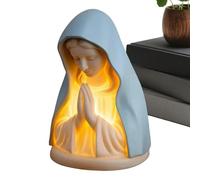 Virgin Mary Nigħt Light - 8.5x13.5x8.5cm Catholic Blessed Mother Devotional Table Lamp | Blessed Mother Mary Nigħt Light | Religious Resin Prayer Figure Lamp with Warm Glow Lighting | Home Decor