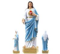 Virgin Mary Sculpture - Religious Decoration | Blessed Mother Statues for Yard Deck Home Entryway Hallway Women Grandmother Friends Wife, 1-Pack Polyresin Spiritual Catholic Figurine