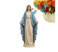 Virgin Mary Statue - Catholic Figurine Decor, 20cm Sacred Holy Mother Figure with Prayer Symbolism for Home Use Resin Religious Sculpture for Church Shrine Altar Devotional Decor for Prayer Room