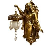 Virgin Mary Wall Sconce, Religious Nights Light Fixture, Vintage Design with Soft Ambient Glow, Sturdy Decorative Wall Lamp, Spiritual Home Lighting with Elegant Style, Room Decor for Living
