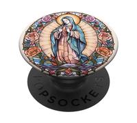 Virgin of Guadalupe Graphic for Flower Lover Christian Mom PopSockets PopGrip Adhésif