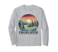 Virgin River T-Shirt Retro Minimalist River Virgin Manche Longue