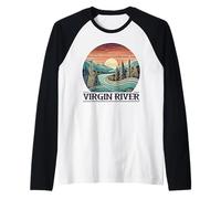 Virgin River T-Shirt Retro Minimalist River Virgin Manche Raglan