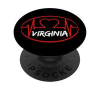 Virginia Heartbeat USA déclare l'amour du cœur PopSockets PopGrip Adhésif