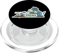 Virginia Illustration des Monuments Virginie en Silhouette PopSockets PopGrip pour MagSafe