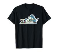 Virginia Illustration des Monuments Virginie en Silhouette T-Shirt
