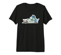 Virginia Illustration des Monuments Virginie en Silhouette T-Shirt Haut de Gamme