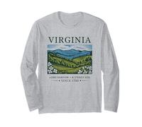 Virginia Illustration Vintage du Paysage de Virginie Manche Longue