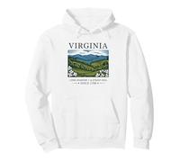 Virginia Illustration Vintage du Paysage de Virginie Sweat à Capuche