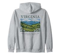Virginia Illustration Vintage du Paysage de Virginie Sweat à Capuche