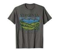 Virginia Illustration Vintage du Paysage de Virginie T-Shirt
