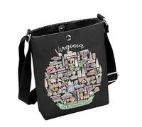 Virginia Sac à bandoulière Virginia Lover Cadeau Bienvenue en Virginia Cadeau de voyage Virginia pour visiteur, Virginiablack