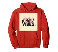 Virginia Vibes : l'amour des Montagnes pour Les Amateurs de Plein air Sweat à Capuche, Unisexe pour Adultes, Rouge, XL