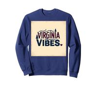 Virginia Vibes : l'amour des Montagnes pour Les Amateurs de Plein air Sweatshirt, Unisexe pour Adultes, Bleu Marine, M