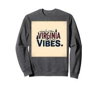 Virginia Vibes : l'amour des Montagnes pour Les Amateurs de Plein air Sweatshirt, Unisexe pour Adultes, Chiné Foncé, XXL