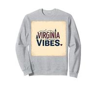 Virginia Vibes : l'amour des Montagnes pour Les Amateurs de Plein air Sweatshirt, Unisexe pour Adultes, Gris Chiné, L