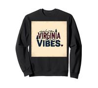 Virginia Vibes : l'amour des Montagnes pour Les Amateurs de Plein air Sweatshirt, Unisexe pour Adultes, Noir, L
