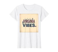 Virginia Vibes : l'amour des Montagnes pour Les Amateurs de Plein air T-Shirt, Femme, Blanc, L