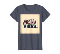 Virginia Vibes : l'amour des Montagnes pour Les Amateurs de Plein air T-Shirt, Femme, Bleu Chiné, 3XL