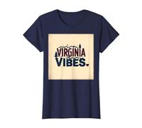 Virginia Vibes : l'amour des Montagnes pour Les Amateurs de Plein air T-Shirt, Femme, Bleu Marine, XS