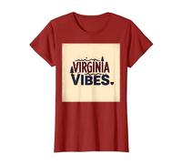 Virginia Vibes : l'amour des Montagnes pour Les Amateurs de Plein air T-Shirt, Femme, Canneberge, L