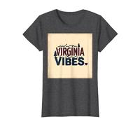 Virginia Vibes : l'amour des Montagnes pour Les Amateurs de Plein air T-Shirt, Femme, Chiné Foncé, XS