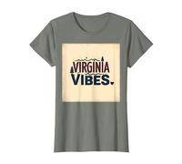 Virginia Vibes : l'amour des Montagnes pour Les Amateurs de Plein air T-Shirt, Femme, Vert Kaki chiné, 3XL