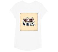 Virginia Vibes : l'amour des Montagnes pour Les Amateurs de Plein air T-Shirt, Fille, Blanc, S