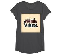 Virginia Vibes : l'amour des Montagnes pour Les Amateurs de Plein air T-Shirt, Fille, Chiné Foncé, M