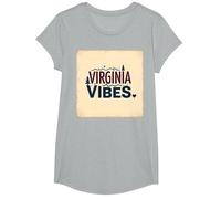 Virginia Vibes : l'amour des Montagnes pour Les Amateurs de Plein air T-Shirt, Fille, Gris Chiné, L