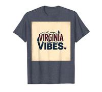 Virginia Vibes : l'amour des Montagnes pour Les Amateurs de Plein air T-Shirt, Homme, Bleu Chiné, 3XL
