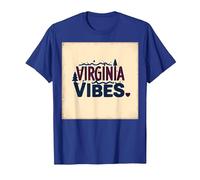 Virginia Vibes : l'amour des Montagnes pour Les Amateurs de Plein air T-Shirt, Homme, Bleu Royal, S