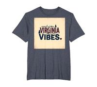 Virginia Vibes : l'amour des Montagnes pour Les Amateurs de Plein air T-Shirt, Homme Grandes Tailles, Bleu Chiné, 6X Tall