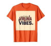 Virginia Vibes : l'amour des Montagnes pour Les Amateurs de Plein air T-Shirt, Homme, Orange, M