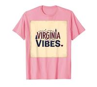 Virginia Vibes : l'amour des Montagnes pour Les Amateurs de Plein air T-Shirt, Homme, Rose, L