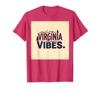 Virginia Vibes : l'amour des Montagnes pour Les Amateurs de Plein air T-Shirt, Homme, Rouge Chiné, 3XL