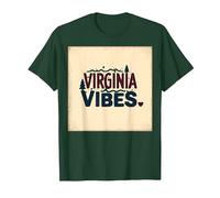 Virginia Vibes : l'amour des Montagnes pour Les Amateurs de Plein air T-Shirt, Homme, Vert Forêt, L