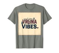 Virginia Vibes : l'amour des Montagnes pour Les Amateurs de Plein air T-Shirt, Homme, Vert Kaki chiné, S