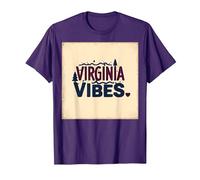 Virginia Vibes : l'amour des Montagnes pour Les Amateurs de Plein air T-Shirt, Homme, Violet, XXL