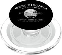 Virginie-Occidentale GPS Coordonnées The Mountain State Est 1863 PopSockets PopGrip pour MagSafe