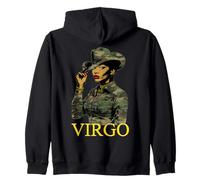 Virgo Queen Black Woman Camo Afro Girl Western Rodeo Zodiac Sweat à Capuche