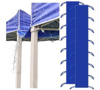 VirgoCCY Lot de 2 gouttières de Pluie pour tentes, 3 m en Vinyle PVC - Accessoire de Drainage pour abri de Jardin de Style Cadre à Pointe Haute, Bleu