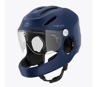 VIRGOMOVE Casque Vélo avec Visière et Lumière Arrière LED Modèle Virgo Integral | pour Speedbike & Trottinette | Adulte Homme & Femme Certifié NTA-8776 | Taille L, Bleu