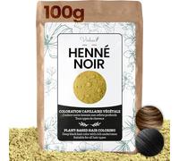 VIRHEA Henné Noir 100g - Coloration Végétale Naturelle Cheveux - Poudre Teinture Indigo - Sans Produits Chimiques Durable