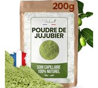 VIRHEA Poudre de Sidr 200g - Poudre de Jujubier Naturelle pour Cheveux et Visage - Qasil Ayurvédique Hydratant et Volumisant - Soin Capillaire et Masque pour Pousse et Volume