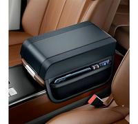 VIRIECH Coussin Rehausseur d'Accoudoir Central de Voiture, Accoudoir en Mousse à Mémoire de Forme, Coussin Universel de Console Centrale en Cuir avec Pochette, Compatible avec la Plupart des Véhicules