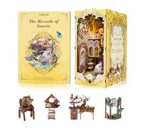 VIRIECH Kit de Book Nook, Maison Miniature DIY, Kit de Maison Miniature avec Forêt d'Insectes et Lumière LED, Maquette Miniature de Booknook 3D pour Adultes et Enfants, Décoration d'Étagère à Livres