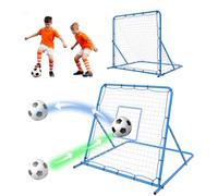 Virimolo Filet De Rebond Football, Cadre en Fer + Filet PE, Angle Réglable, Pliable & Portable, Équipement d’Entraînement pour Tir, Passe, Contrôle du Ballon, Intérieur/Extérieur